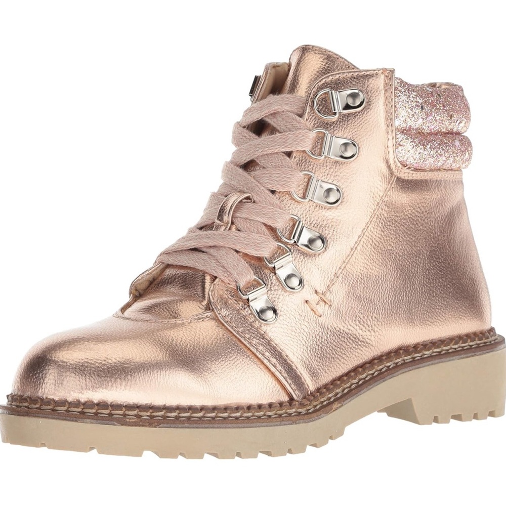 Dirty Laundry Rose Gold Combat Boots- Holiday boots